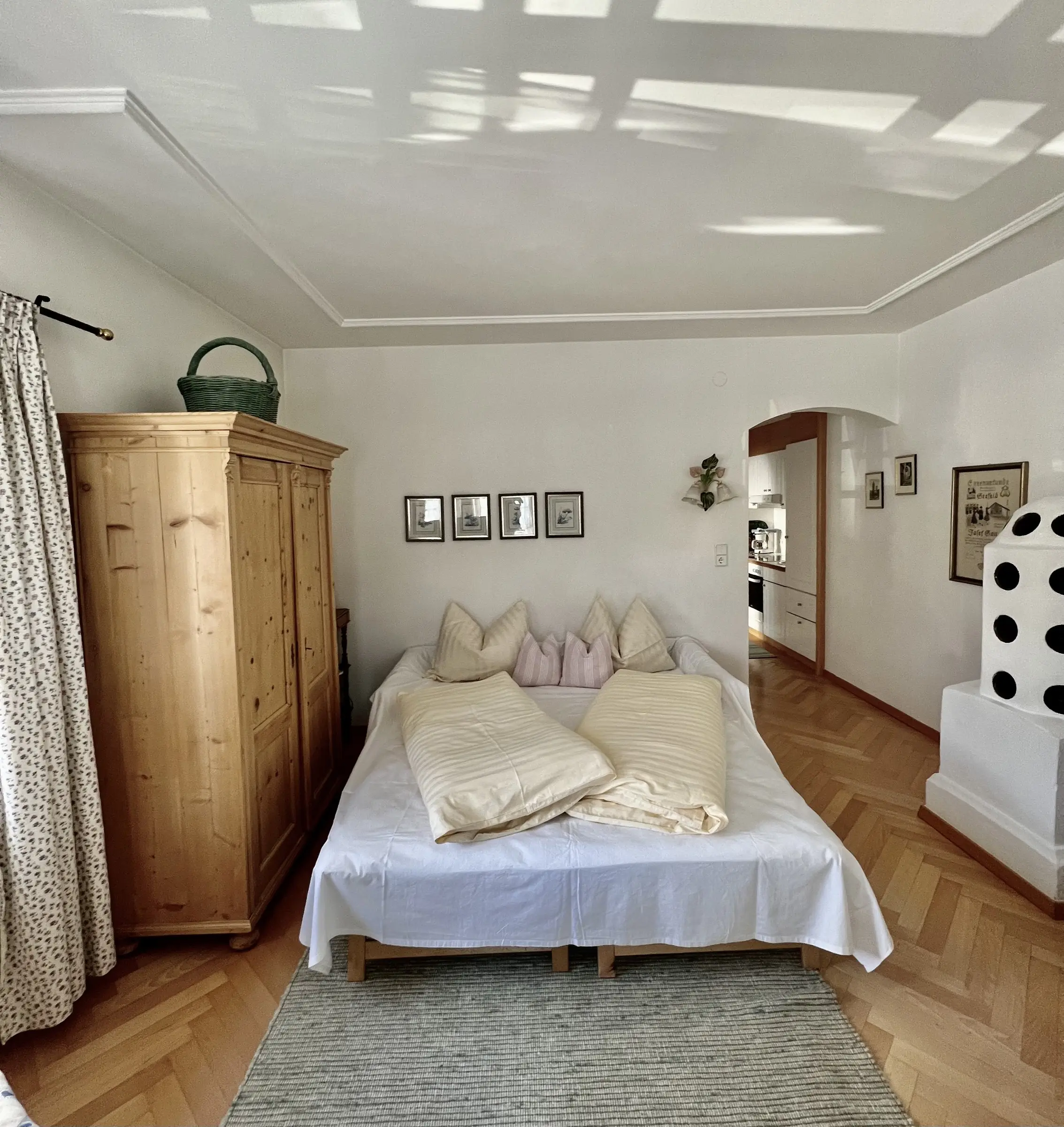 Appartamento 1 – Soggiorno con divano letto aperto